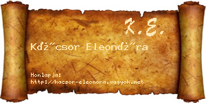 Kácsor Eleonóra névjegykártya